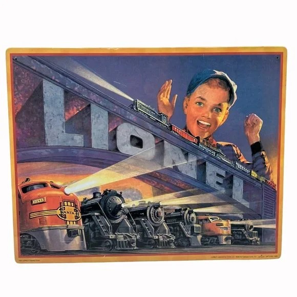 Hallmark Replica Lionel Tin Sign 1952 Catalog Cover Graphic 1998 Train Loco - Picture 1 of 16